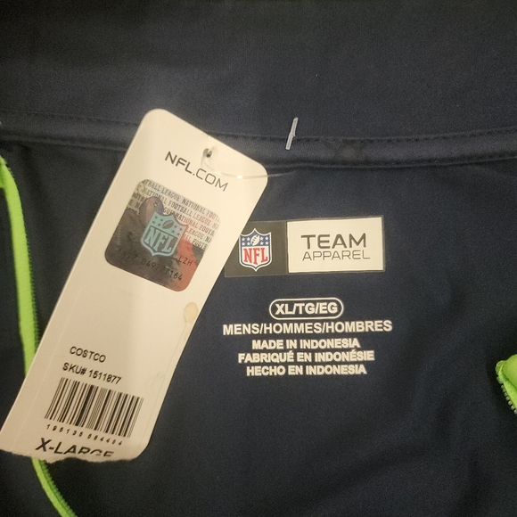 NFL Team Apparel Seattle Seahawks 1/4 Quarter Zip Pullover Jacket Men's Size XL - Picture 4 of 4